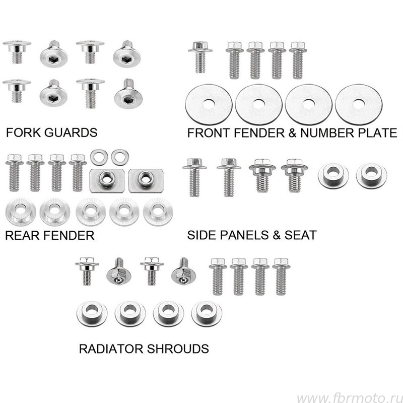 ������ �������� BikeForce Bolt Plastic Kit CRF250R 10-13 CRF450R 09-12