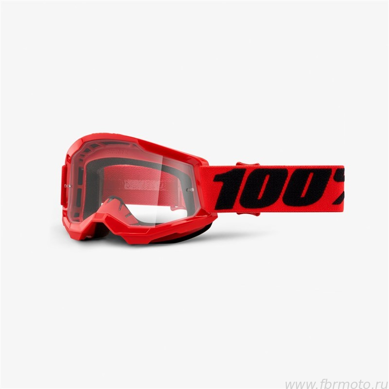 ���� 100% Strata 2 Goggle Red Clear Lens